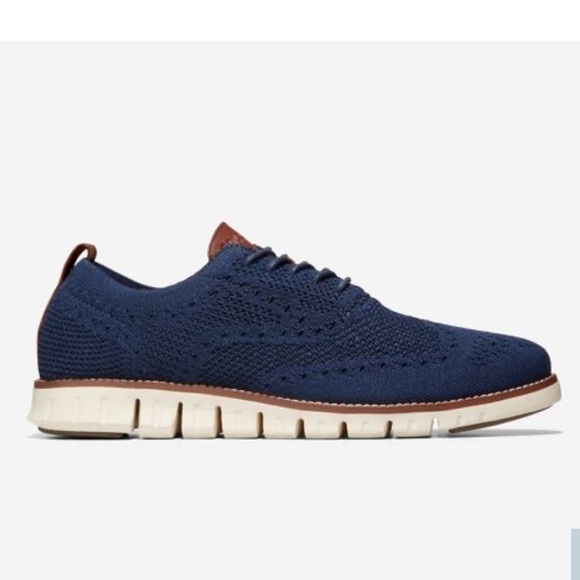 Cole Haan Men's ZERØGRAND Wingtip Oxfords marine blue 11.5 office preppy - Picture 1 of 11